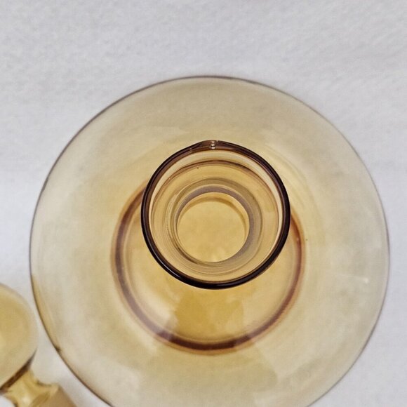 Pitman Dreitzer Peedee 8” Amber Gourd Squat Body Glass Decanter Vintage Bottle - Picture 3 of 9